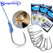 Sougayilang 12pcs Fishing Hooks High Carbon Steel Single Fishing Hook Fly Fishing Jip Barbed Carp Hooks Sea Tackle Accessories 2024 - buy cheap