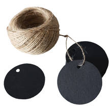 Black Tag,Kraft Paper Gift Tag with 100 Feet Jute Twine Round Shaped 5.0 cm Blank Hang Tags for Craft Projects, Xmas Gifts 2024 - buy cheap