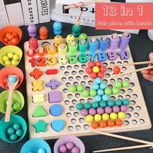Montessori Clip Beads Game Toys For Kids Wooden Hands Brain Training Puzzle Clip Beads Board Math Educational Children Toy Gift 2024 - buy cheap