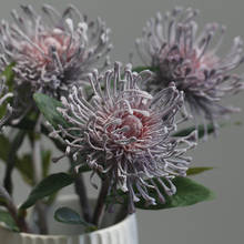 Alfiletero Artificial, flor de rey, Protea, planta de flor Tropical falsa, bricolaje, boda, decoración del hogar 2024 - compra barato