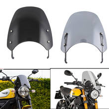 Parabrisas delantero para motocicleta, pantalla con soporte de montaje para Ducati Scrambler 2015- 2019 2024 - compra barato