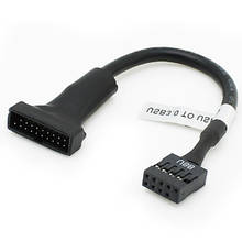 Cabo adaptador de cabeçote da placa-mãe, alta qualidade, 1 peça, 19/20 pinos, usb 3.0 fêmea, para 9 pinos, usb 2.0 macho 2024 - compre barato