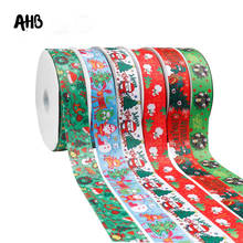 AHB 2 Yards 38mm Christmas Cartoon Ribbon Grosgrain Printing Ribbon DIY Material For Christmas Party Decoration 2024 - buy cheap
