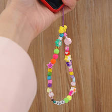 Cordão de pendurar telefone celular, pulseira simples com letras, cordão de cerâmica macia 2024 - compre barato