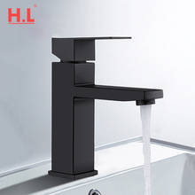 Grifo cuadrado negro para lavabo de baño, grifería de lavabo de un solo mando, montado en cubierta de inodoro 2024 - compra barato