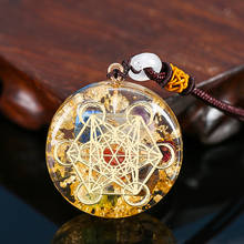 Energy-collar de cristal Natural de 7 Chakras, colgante de piedra de Chips coloridos, orgón Natural, amuleto curativo de péndulo 2024 - compra barato