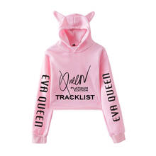 Eva Queen Pullover Girls Casual Cat Cropped Hoodies Female Long Sleeve Sweatshirts Crop Top Women's Hoodie 2020 Kawaii Clothes 2024 - buy cheap