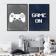 Vídeo game arte de parede pintura em tela quarto de meninos, decoração de parede, pôster de festa de jogos impressões, presente para meninos, decoração de quarto de jogos 2024 - compre barato