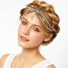 Joias de cabelo para noiva, decoração de cabelo para mulheres, tiara com borla, moda indiana, boho, peça de cabeça frisada, corrente de cabeça de casamento, joias de cabelo 2024 - compre barato