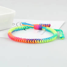 Luckey Rainbow Braided Bracelets Tibetan Buddhist Knots Charm Bracelet Handmade Adjustable Nylon Rope Gifts For Men Women Lover 2024 - buy cheap