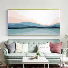 Abstract Geometry Landscape Lake Canvas Poster Modern Mountain Painting Print Wall Art Picture For Living Room Nordic Home Decor 2024 - buy cheap
