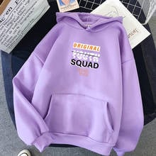 Youth Squad Print Punk Sweatshirt Warm Streetwear Harajuku Hoodie Korean Style Women's Jacket Hoody Girl Feminine Itself 2024 - buy cheap