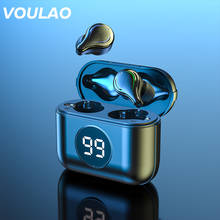 VOULAO-auriculares TWS inalámbricos por Bluetooth 5,0, cascos deportivos estéreo con micrófono, resistentes al agua y Control táctil 2024 - compra barato