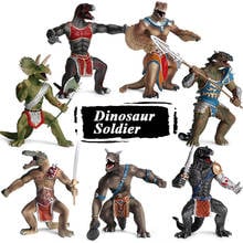 Oenux Jurassic Dinosaur Soldier Action Figures T-Rex Pteranodon Therizinosaurus Spinosaurus Warrior Model PVC High Quality Toy 2024 - buy cheap