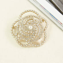 Brand Fashion Jewelry Vintage Camellia Flower Style Sunflower Brooch Party Sweater Brooche Flower Pearl Fashon Camellia Brooches 2024 - buy cheap