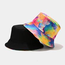 1PCs Unisex Tie-Dye Bucket Hats Summer Casual Cotton Personality Colorful Panama Cap Fashion Men Women Fisherman Hat Boonie Hat 2024 - buy cheap