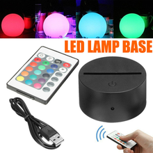 ABS Acrylic 3D LED Night Light Lamp Base Stand Black With Power Adapter USB Cable+Remote Control For Christmas birthday Gift 2024 - buy cheap