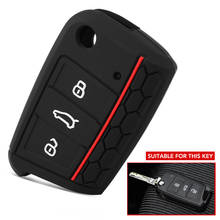 Funda de silicona a la moda para llave de coche, funda para llave para Volkswagen Golf 7, Skoda Octavia A7, funda para llave, pieza para coche 2024 - compra barato