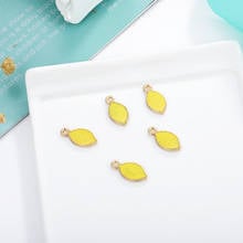 10pcs/pack lemon  enamal Enamle Charms Metal Pendant Golden Color Earring DIY Fashion Jewelry Accessories 2024 - buy cheap