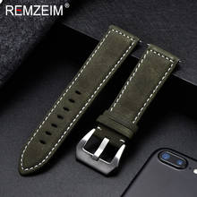 REMZEIM 7 Colors Vintage Matte Leather Watchband Men Women 18mm 20mm 22mm 24mm Watch Band Strap Luxury Brand Watch Accessories 2024 - buy cheap