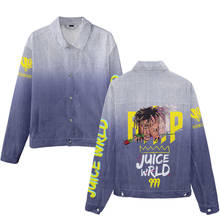 Новое поступление, джинсовая куртка 3D Juice WRLD для мужчин и женщин, верхняя одежда, модные куртки в стиле хип-хоп на весну и осень для певицы, повседневная одежда для мальчиков и девочек 2024 - купить недорого