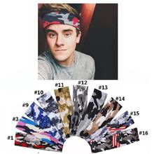 2019 New 12pcs/lot Camo Printing camouflage Patten Stretch Headband Softball Sweatband Hair Band Bandage On Head Turban 2024 - buy cheap