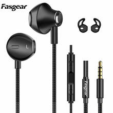 Fasgear Earphones 3.5mm In Ear Wired Mic Volume Control Headset Stereo Music Earphones for iPhone Samsung S10 S9 Xiaomi iPad 2024 - buy cheap