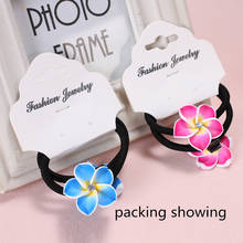 2pairs 4pcs/lot 30mm Hawaiian Polymer Clay Plumeria Flowers Elastic Hair Bands Clip For Holiday Headdress Jewelry Accessories 2024 - buy cheap