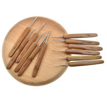 Ganchos de bambú para ganchillo, agujas naturales de 0,75 cm de largo para tejer DIY, para el hogar, 1 Juego (10 unids/set/juego), 3mm-13,5mm 2024 - compra barato