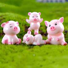 4pcs/set Statue Resin Pig Family Animal Model Figurine Home Miniature Fairy Garden Decoration Accessories Statue 2024 - buy cheap