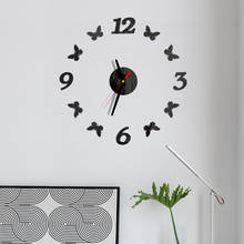 3d Acrylic Clock Mirror Sticker Watch Wall Diy Creative Clock Home Decoration Quartz Clock / Free To Send 3d Butterfly Sticker#J 2024 - buy cheap