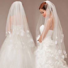 Cheap Short Wedding Veil With Comb Cut Edge Simple Mariage Veil Wedding Accessories 2024 - buy cheap