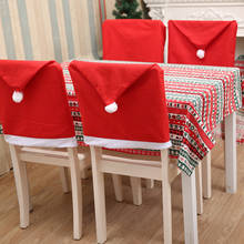 Christmas Chair Covers Red Santa Claus Hat Chair Back Covers Table Party Decor New Year Navidad Home Decoration Para El Hogar 2024 - buy cheap
