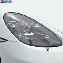 Película protetora de farol automotivo, 2 peças, luz frontal transparente, tpu, acessórios para porsche 911 718 cayera, macan taycan 2024 - compre barato