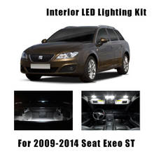 19pcs White Canbus Car Accessories LED License Plate Lamp Map Dome Trunk Light Interior Kit For 2009-2014 Seat Exeo ST 2024 - buy cheap