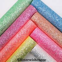 Glitterwishcome-tela de cuero sintético para lazos, 21x29cm, tamaño A4, Fluo, cuero grueso, vinilo para lazos, GM3105B 2024 - compra barato