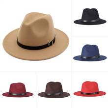 Фетровая шляпа-федора с широкими полями, шляпа от солнца, Панама, ковбойская шляпа для пляжной церкви, унисекс FK88 2022 - купить недорого