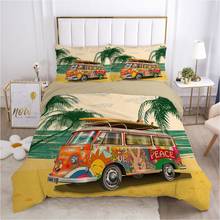 3D Duvet Quilt Cover Set Bedding SetsComforter Bed Linens Pillowcase King Queen Full Double Retro Style Car Sunny Beach Texitle 2024 - buy cheap