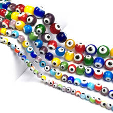 4/6/8/10mm Multicolor Round Shape Evil Eye Beads Lampwork Glazed Glass Beads Spacer Beads for Bracelet Necklace  Jewelry Making 2024 - buy cheap