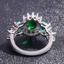 Трендовые Индивидуальные Кольца с зеленым микро кубическим цирконием для женщин, свадебные кольца с кристаллами в виде цветка, вечерние ювелирные украшения 2024 - купить недорого