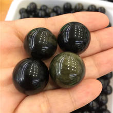 Small Natural Golden Black Obsidian Crystal Sphere Ball Healing Crystal Stones Ornaments Fengshui for Home Decoration Gift 2024 - buy cheap