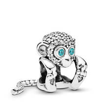 Free Shipping Authentic 925 Sterling Silver Pave Monkey Charms Fit Original Bracelets For Women DIY Jewelry S925 Beads 2024 - buy cheap