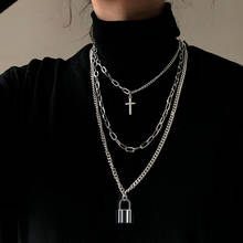 2020 Fashion Unisex Multilayer Hip Hop Long Chain Necklace For Women Men Jewelry Gifts Key Cross Pendant Necklace Accessories 2024 - купить недорого