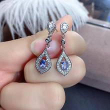 Natural And Real Tanzanite Earring  925 sterling silver Fine jewelry Tanzanite Earring 2024 - buy cheap