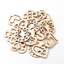 30pcs 28mmWood Wooden Hearts Embellishment Handmade Crafts Sewing Accessories Scrapbooking DIY Supplies For Home Decor Love Gift 2024 - buy cheap