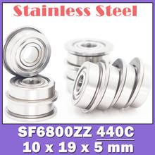 SF6800ZZ Flange Bearing 10*19*5 mm ( 10 PCS ) Double Shielded Stainless Steel Flanged SF6800 Z ZZ Ball Bearings SF6800Z F6800 Z 2024 - buy cheap