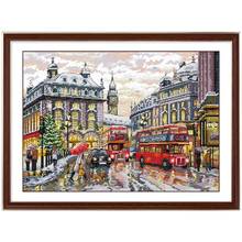 DIY Printed Cross Stitch Kit,Sets For Embroidery Cross-Stitching Cotton Threads London Street 2024 - buy cheap