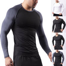 Camiseta deportiva de manga larga para hombre, ropa deportiva elástica para entrenamiento de musculación de gimnasio 2024 - compra barato