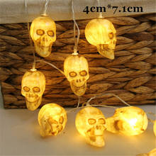 Guirnalda de luces LED para decoración de Halloween, guirnalda de luces con diseño de calavera y calabaza, adornos para Halloween, 1 M10 2024 - compra barato