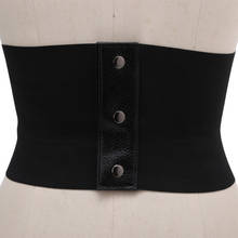 Corsé con forma de cintura para mujer, cinturón ancho elástico de cuero de imitación, X5XA 2024 - compra barato